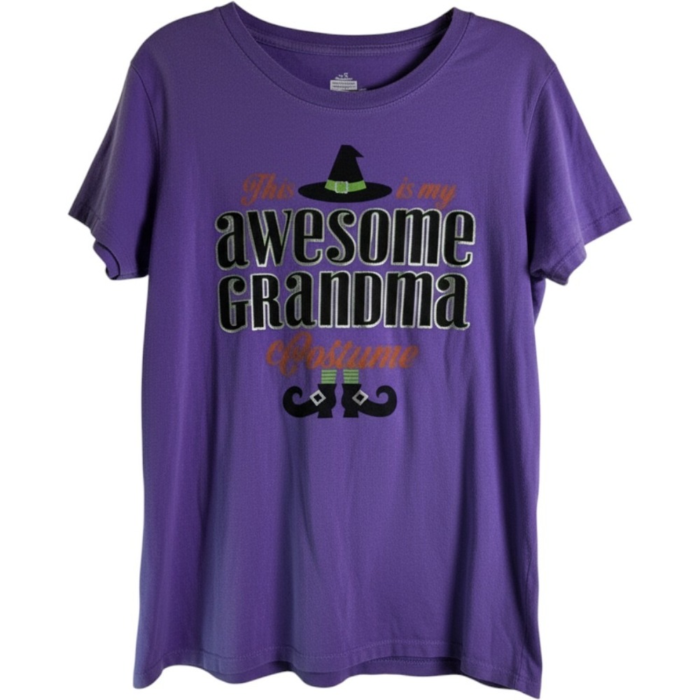 Way to Celebrate T-Shirt Women L Purple Awesome Grandma Halloween Costume Tee